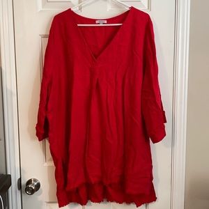 Plus size Oversized Red Tunic
